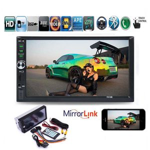 7" 2 DIN FM Touch Screen 8 Languages USB Aux in Rear Camera Audio Bluetooth Car Radio Mirror Link For Android Phone
