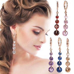 Coreano Rhinestones Brinco Para As Mulheres Meninas Moda Elegante Cristal Pendurado Dangle Brincos Vintage Eardtrópicos Acessórios Jóias