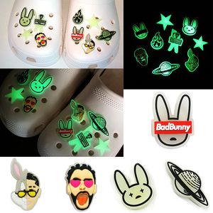 Bunny Glow In The Dark croc Shoe Charms Luminous Decoration Buckle for Clog Shoes Accessories