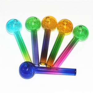 Handcraft Pyrex Oil Burner Pipe Mini Smoking Hand Pipes Glass water bong silicone dry herb pipes