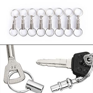 5 st Steel Chrome Plated Pull-Apart Key Ringar Avtagbar Key Ring Snap Lock Holder Avtagbar KeyRing Quick Release Keychain