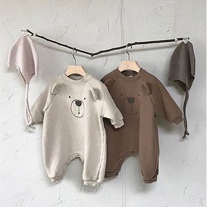 Pattern Baby Jumpsuit Little Bear Cute One Piece Clothes Animals Casual Climbing Winter 210429