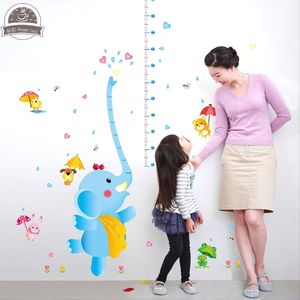 Elephant child height DIY Vinyl Wall Stickers For Kids Rooms Home Decor Art Decals 3D poster Wallpaper decoration 210420