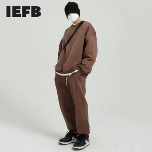 IEFB Ropa para hombres Primavera Coreana suelta falsa de dos piezas O-cuello sudaderas + cintura elástica pantalones deportivos casuales Sest 9Y5386 210524