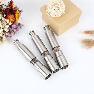 Manual Stainless Steel Thumb Push Salt Pepper Spice Sauce Grinder Mill Muller Stick Kitchen Tools BBQ Accessories