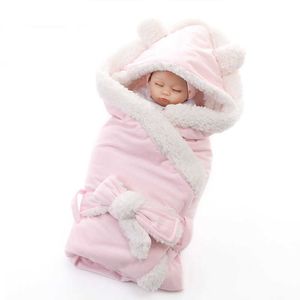 Kış Bebek Erkek Kız Battaniye Wrap Çift Katmanlı Polar Bebek Kundak sarar Yenidoğan Bebek Yatak Battaniye battaniye çocuklar Için Uyku Tulumu
