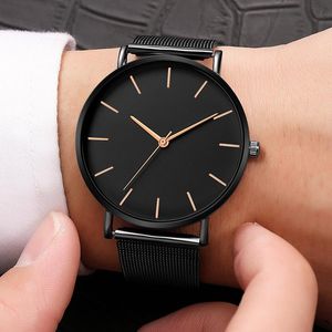 Wholesale ultra thin slim watch for sale - Group buy Wristwatches Fashion Men Watches Analog Quartz Slim Business Ultra Thin Stainless Steel Band Men s Watch