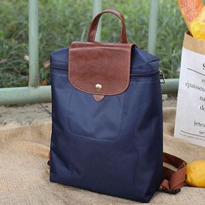 Luxury Brand Leisure Double Travel Nylon Zipper Water Proof Student Folding Shoulder Bag Outdoor Women's Backpack