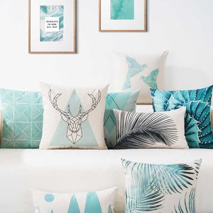 Nordic Simple Geometric Digital Print Pillowcase Living Room Sofa Cushion Decorative Pillow Home Decor Sofa Throw Pillows 45*45 210611