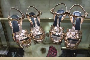 T-rem sommar kändis skostrock Gladiator Sandalias Mujer sexig patentläder plattform högklackade sandaler klänning pumpar 2021