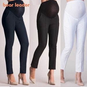Bear Leader Pregnancy Women Casual Pants Fashion Pregnant Ladies Belly Support Capris Maternity Straight Solid Color Clothes 210708