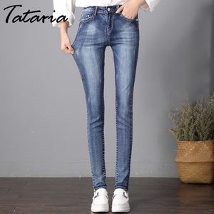 Jeans slim da donna a tutta lunghezza skinny donna vintage denim pantaloni a matita vita elasticizzata Calca Feminina 210514