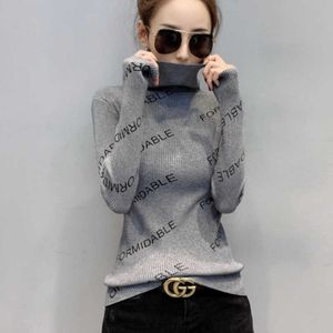 # 3802 Czarny szary biały koreański styl turtleneck sweter kobiety dzianiny ciasny sweter slim pullover feminino cienkie dzianiny x0721