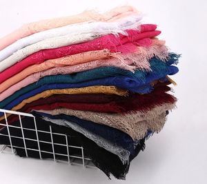 nuove donne pizzo cotone tinta unita sciarpa testa musulmana scialli e impacchi pashmina bandana foulard femminile negozi hijab da donna