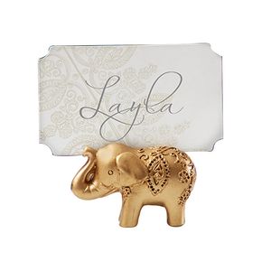 Home Golden Plated Elephant Card Holder Holders Name Number Table Place Wedding Favor Gift Unique Party Favors Q2