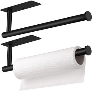 Stainless Steel Paper Towel Holder Under Cabinet Wall Mount Hanging Paper Towel Roll Rack for Kitchen Bathroom