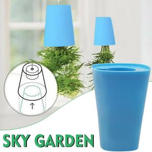 New Sky Garden Creative Aerial Flower Pot Plastic Hanging Orchid upp och ner Liten inverterad planterare