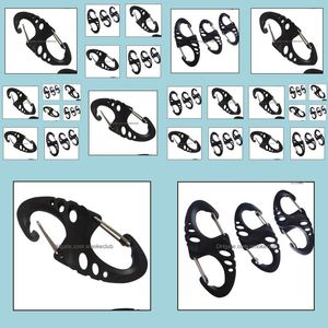 Outdoor Gadgets And Cam Hiking Sports & Outdoors Black Plastic S-Biner Clip For Paracord Bracelet Carabiner S Keychain Keyring Bk Package Dr