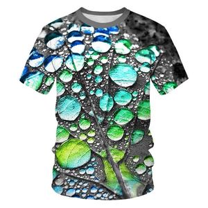 Męskie koszulki Lato -Sale Krople wody 3D T Shirt Śmieszne Tshirt Mężczyźni Moda Street Hip-Hop Style Tops Tees