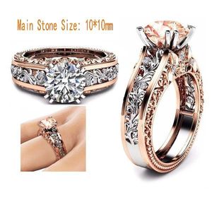 Farben CZ Stein Ring Bague Femme Mode Rose Gold Farbe Blatt Kristall Eheringe Ringe für Frauen Schmuck Drop Geschenk A18 Band