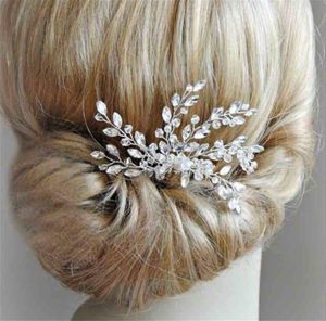Wedding Bridal Rhinestone Hair Comb Combs Jewelry Crystal Crown Tiara Headband Headpiece Head Accessories Ornament Fashion Silver Gold Headdress Hairpins Set