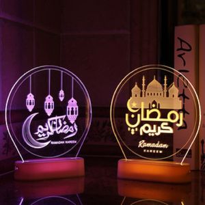 3D Gece Lambası Parti Malzemeleri Ramazan Festivali LED Dekorasyon Lambası Pencere Düzeni Kapalı Tatil Atmosferi