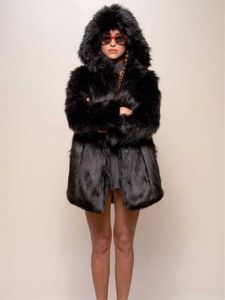 Imitation Fur Coat Listed Women's Wear Medium och Long Loose Fluffy Soft Rabbit Hair 211207