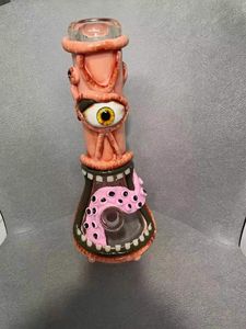 2022 Haishah 3d Eye Design Bong Szkło Handmade Character Bongs Water Rury Dab Rigs Bowl