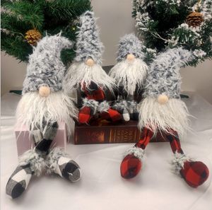Ornamenti natalizi Bambola senza volto Posizionare la postura a gambe lunghe Peluche Giocattoli Decorazioni per la casa Dimensioni 42 * 11 cm