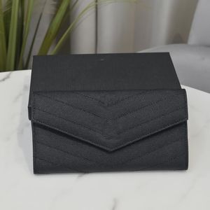 Wallets Top Luxury 2021 Lady's Natural Leather Envelope Bag Bankcard Wallet Y Family Folding Purse With Box Free Delivery