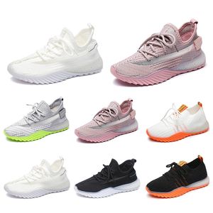 2021 Kvinnor Running Skor Färg Svart Vit Rosa Orange Gul Mode Sticka Kvinnor Sport Sneakers Storlek 36-40