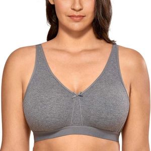 Cotton Bra Full Coverage Wire free Plus Size Bras For Women No Padding Everyday Bralette Underwear 210623