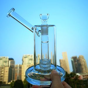 Straight Tube Hookahs 5 Thick Clear Glass Bongs Sidecar Mouthpiece 18mm Female Joint Mobius Stereo Matrix Perc &Logo Water Pipe With Bowl Oil Dab Rigs MB01