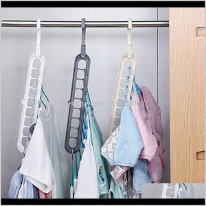 Hangers & Racks Multi-Functional 9 Holes Clothes Hanger Skirt Shirt Coat Drying Hang Rack Wardrobe Storage Organizer Space-Saving Cabi Fbhbe