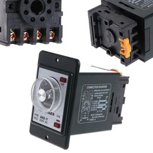 Timers 0-60 Seconds/minutes Power On Delay Timer Time Relay W Socket Base AC 220V AH2-Y LS'D Tool