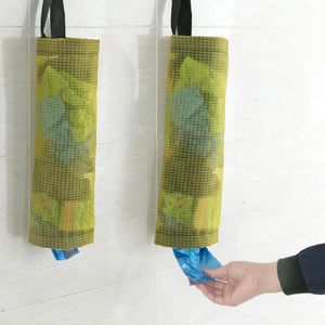Storage Bags Pure Color Transparent Grid Hanging Type Practical And Convenient Garbage Bag Kitchen Small Plastic Shopping