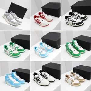 SKEL TOP HI LOW BANDANA Sneakers Luxus Designer Herren Damen Schuhe Leder Knochen Applikation Obermaterial EVA Fußbett Low-Top High-Top Sportschuh Modische Top-Qualität