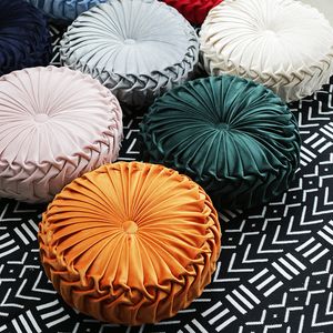 Velvet Pleated Futon Pouf Throw Home Sofa Pillow Bed Home Textiles Car Seat Cushion 38cm