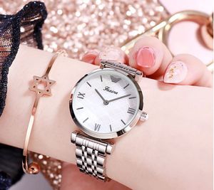 Faxina Brand Pure Love Color Simple Temperament Bling Womens Watches 30mm直径クォーツレディースウォッチ6mm薄いダイヤルメスの腕時計