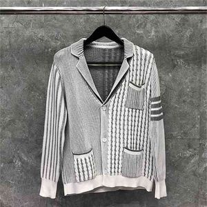 Brand Sweaters Men Women Slim Cardigans Clothing Patchwork Striped Wool Thick Autumn Winter Casual Coat