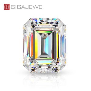 Gigajewe White D 컬러 에메랄드 컷 VVS1 Moissanite 다이아몬드 0.5-12ct 수동 컷 제조