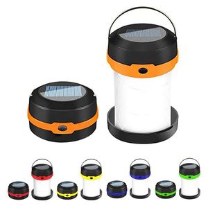 Emergency Lights Solar Powered LED Camping Lantern USB Collapsible Portable Chargeable For Hiking Tent Hunting