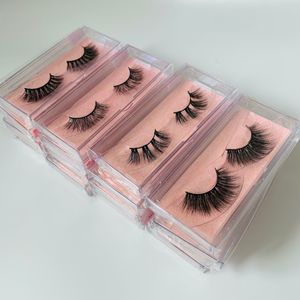 3D Faux Mink Lashes Fluffy Soft Wispy Natural Cross Eyelash Extension Reusable False Eyelashes 10 pairs