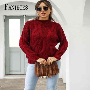 Kadın Üst Örme Kazak Kadın Rahat Lady Kazak Kadın Bahar Kış Retro Jumper Mujer Suteres 210520