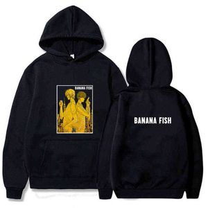 Banan fisk mode animation hoodies pullovers toppar unisex kläder y211118