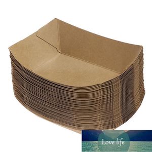 50 sztuk Kształt Statku Wyjąć Kontenery Łatwe Fold Box Pudełko Kraft Paper Box Lunch Sałatka Karton Jednorazowy Party Snack Box Box for Party Cena fabryczna Expert Design Quality