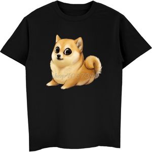 Husky Doge Dog Funny Print T-Shirt Letnie Mężczyźni Bawełna Krótki Rękaw T Shirt Hip Hop Tees Topy Harajuku Streetwear C0413