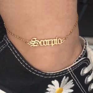 12 Cavigliere Constell Catena in acciaio inossidabile Lettera Segno zodiacale Bracciale con ciondolo per piedi Cavigliere per gioielli di moda da donna