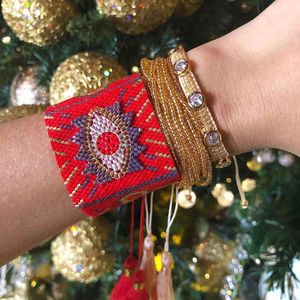 Zhongvi kvinnor mexikanska miyuki armband turkiska ögonpulsas mujer moda handgjorda kristall pärla smycken hel