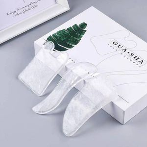 Massaggiatore facciale Gua Sha Tool 3 pezzi Set Scatole regalo Natural Rock Quartz Guasha Board Raschiatura Massaggio Eye Neck SPA Agopuntura Bellezza Cura della pelle Face Lifting